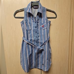 Striped Denim Belted drwss